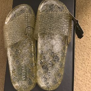 Gold Gel Slides - Never Worn
